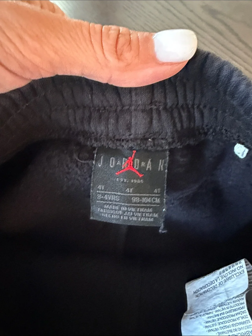 Jordan Kids Black Hoodie & Joggers Set with White and Red Logo - Picture 7 of 7